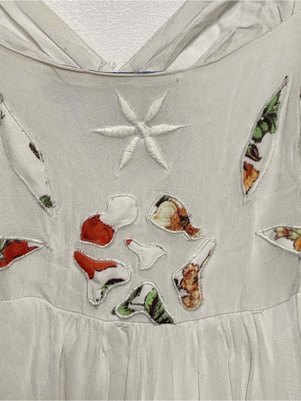 Anthropologie Farm Rio Quintana White Embroidered Floral maxi dress Sz 0 - Picture 9 of 11